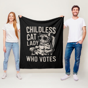 Kinderloze Kat Dames 2024 Verkiezing Stem Kamala Fleece Deken