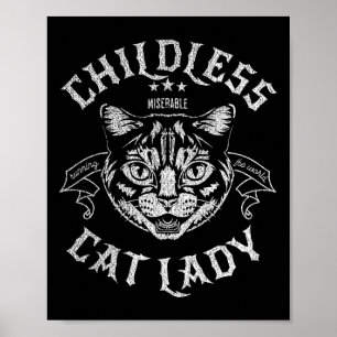 Kinderloze Kat Dames Feministische Stemming Poster