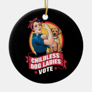 Kinderloze Kat Dames Stemmen Hond De Riveter Hond Keramisch Ornament
