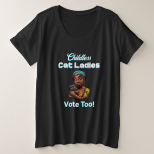 Kinderloze kat dames stemmen ook! Harris Walz 2024 Grote Maat T-shirt