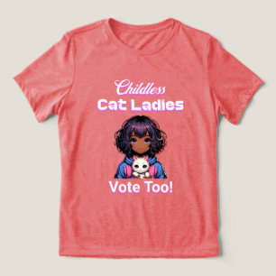 Kinderloze kat dames stemmen ook! Harris Walz 2024 Tri-Blend Shirt