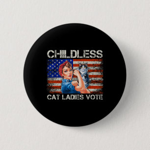 Kinderloze kat dames stemmen Rosie de Riveter Elec Ronde Button 5,7 Cm