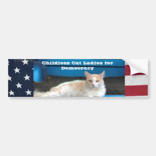 Kinderloze Kat Dames voor Democratie Bumpersticker