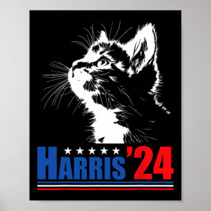 Kinderloze kat dames voor Kamala Harris 24 USA Ele Poster