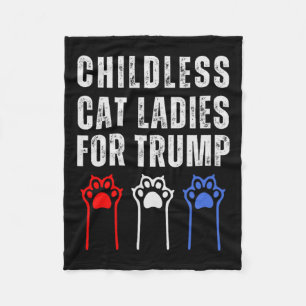 Kinderloze kat dames voor Trump Republikeinse kiez Fleece Deken