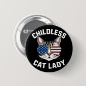 Kinderloze kat Lady Kamala Harris 2024 Ronde Button 5,7 Cm (Voorkant /achterkant)