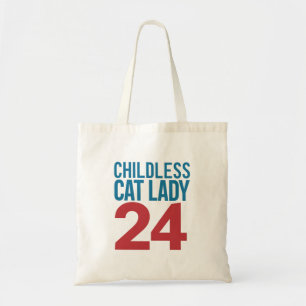 Kinderloze Kat Vrouw Stemming Verkiezing 2024 VS  Tote Bag