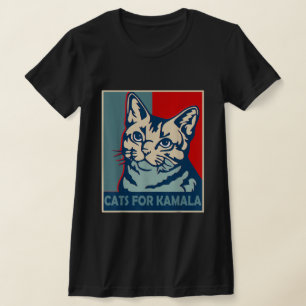 Kinderloze Kat Vrouw Stemt Kamala Harris 2024 T-shirt