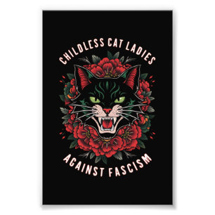Kinderloze Kat Vrouwen Tegen Fascisme Foto Afdruk