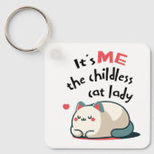 Kinderloze kattendame Schattige Sleutelhanger (Voorkant)