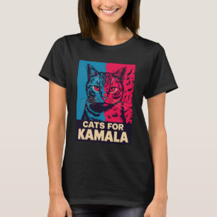 Kinderloze kattendame stemt Kamala Harris 2024 T-shirt