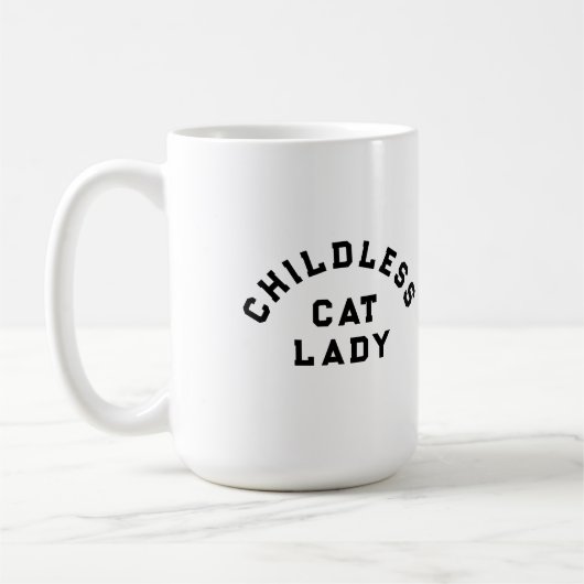 Kinderloze kattendame, vet type koffiemok (Links)