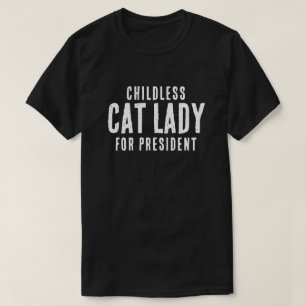 Kinderloze kattendame voor president Kamala Harris T-shirt