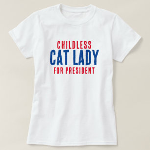 Kinderloze kattendame voor president Kamala Harris T-shirt