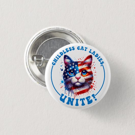 Kinderloze kattendames verenigen Kamala Harris Ronde Button 3,2 Cm (Voorkant /achterkant)