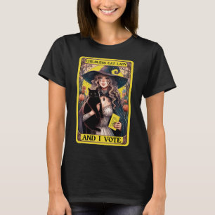Kinderloze kattenvrouw en ik stemmen t-shirt
