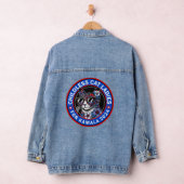 Kinderloze Kattenvrouwen Stem Kamala US 2024 Dems Denim Jacket (Hangar)