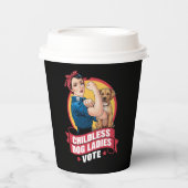 Kinderloze Kattenvrouwen Stemmen Hond De Riveter H Papieren Bekers (Voorkant)