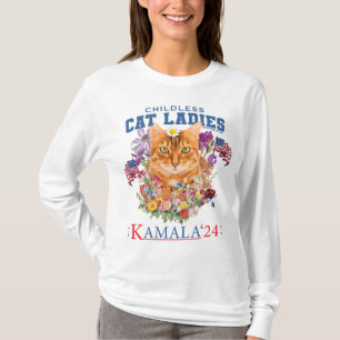 Kinderloze Kattenvrouwen Stemmen Op Kamala Harris T-shirt