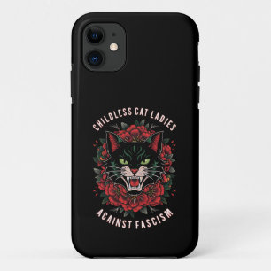 Kinderloze kattenvrouwen tegen fascisme iPhone 11 hoesje