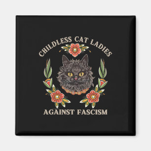 Kinderloze Kattenvrouwen tegen fascisme Vrouwen Fe Magneet