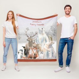 Kindermandje, dieren, winter fleece deken