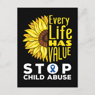 Kindermishandeling Zonnebloem Elke levenswaarde Briefkaart