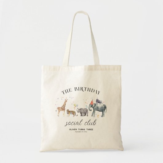 Kindernaam Partij Dier | verjaardagsgunst Tote Bag (Voorkant)