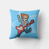 Kindernaam rockstar gitaar jongen helder blauwe ku kussen (Achterkant)