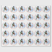 Kindernaam van Santa Snowman Candy Cane Cadeaupapier (Vlak)