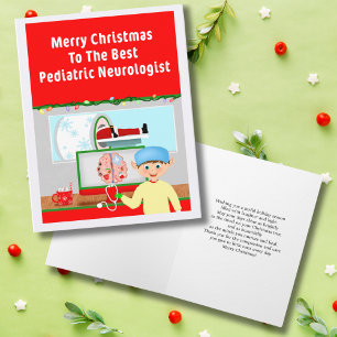 Kinderneuroloog vrolijk kerstman in MR Kaart