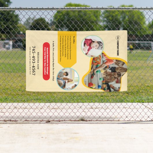 Kinderopvang Aangepaste Bewerkbare Banner (Insitu)