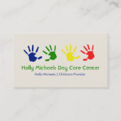 Kinderopvang / Babysitter Handprints Visitekaartje (Voorkant)