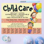 Kinderopvang. Dag zorg. Scheurplaat HORIZONTAAL Flyer (Enkel)