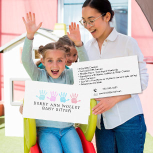 Kinderopvang Nanny Babysitter Kleurig Funky Cool Visitekaartje