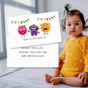 Kinderopvang Nanny Babysitter Kleurrijk Funky Cool Visitekaartje