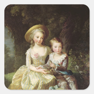 Kinderportretten van Marie-Therese-Charlotte Vierkante Sticker