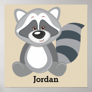 Kinderposter Cute Woodland Wasbeer Poster