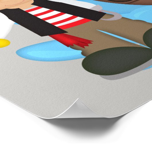 Kinderposter Schattige Piraat Jongen Poster (Hoek)