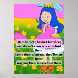 kinderrijmpje cartoon leuk little bo-peep heeft ve poster