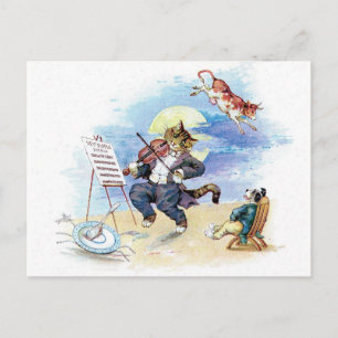  kinderrijmpje Hey Diddle, Cat Fiddle Art Briefkaart