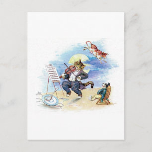 kinderrijmpje Hey Diddle, Cat Fiddle Art Briefkaart