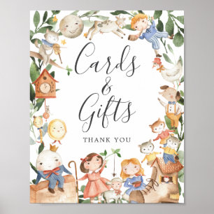 Kinderrijmpjes Baby Shower Kaarten en Cadeaus Bord Poster