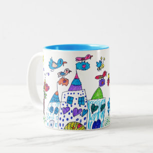 Kinderschets, Kleurrijke Kasteel Tweekleurige Koffiemok