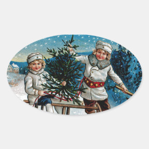 Kinderslaapjes Ovale Sticker
