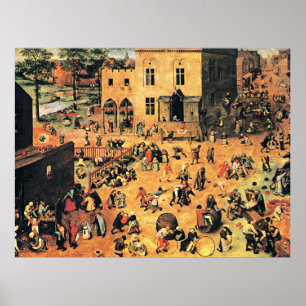 Kinderspelen, beroemd kunstwerk, poster