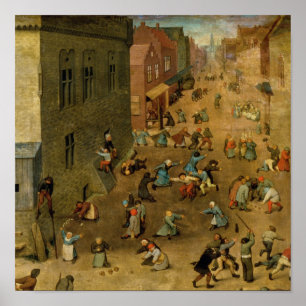 Kinderspelen: detail van rechterbovenhand poster