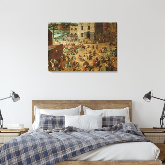 Kinderspelen van Pieter Bruegel de Ouderen Canvas Afdruk (Insitu (Slaapkamer))