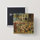 Kinderspellen, 1560 vierkante button 5,1 cm (Voorkant /achterkant)