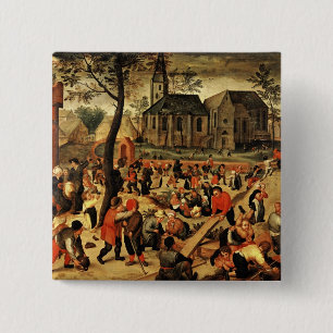 Kinderspellen Vierkante Button 5,1 Cm